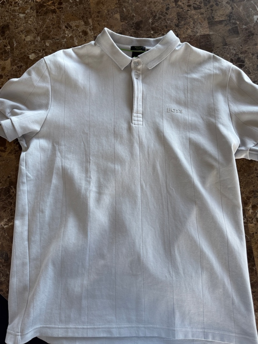 BOSS Light Gray Short-Sleeve Polo